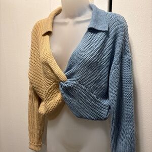 Dual Tone Crop Sweater